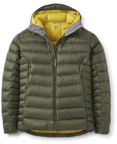 Rab Men's Electron Pro Down Jacket - Army - L | 800-Fill, Hooded Coat for Climbing & Mountaineering