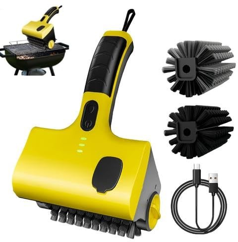 Pulitore Griglie Elettriche, Spazzola Pulizia Griglie Elettriche, Spazzola Rotante Ricaricabile Alta Velocità Pulizia Griglies Barbecue, Spazzoles Pulizias Griglies Barbecue BBQ Rimozione Macchie