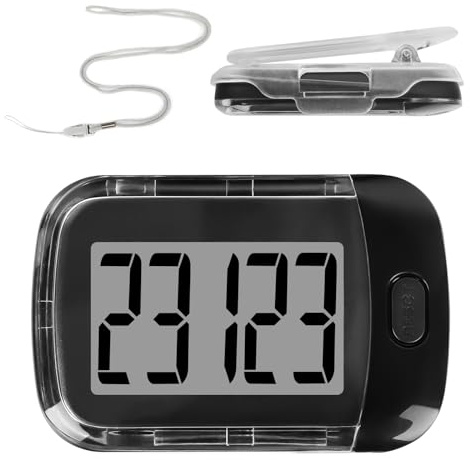 Pedometer Step Counter - 3D Accurate Pedometer | Step Counter for Walking | Error Correction Step Tracker | Clip and Strap in Real Time | Seniors Men Women and Kids