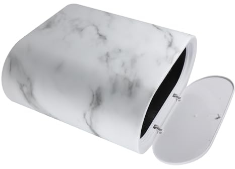 HOLIDYOYO Cestino Spazzatura Stretto in Plastico con Coperchio Design Salvaspazio Elegante Effetto Marmo per Cucina e Camera da Letto Facile da Pulire Capacità Moderata