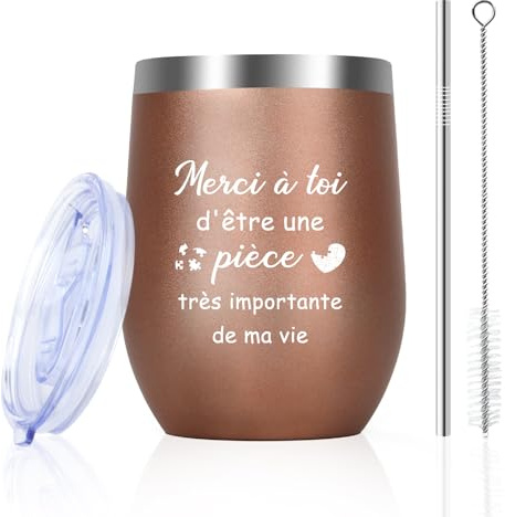 Idee Cadeau Meilleure Amie Femme D'école Fin D'année Verre a Vin Amitié | Cadeau Copine Mignon Drôle Cadeaux Collègue De Travail Départ Collegue Bureau Anniversaire Maison 355ml Tasse à Café En Acier
