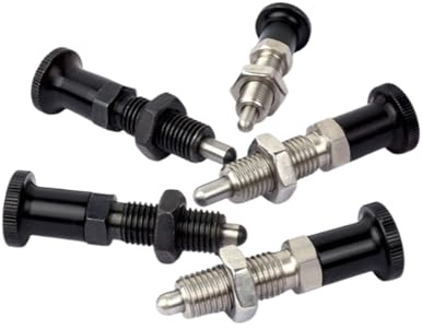 1 pièce M12 Goujon d'indexation allongé de type réinitialisation en acier au carbone noirci/acier inoxydable, piston à bouton à ressort, longueur de la tête du piston 6mm