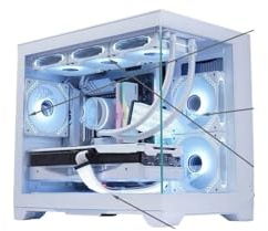 Compatible for WJCOOLMAN - Lonely Warrior Full-View PC Case, Seaview Design, 360 Water Cooling & M-ATX Motherboard Support(Package 9 Fan White)