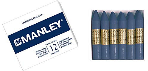 MANLEY MNC04613 Box 12 Wachsmalstifte, blau