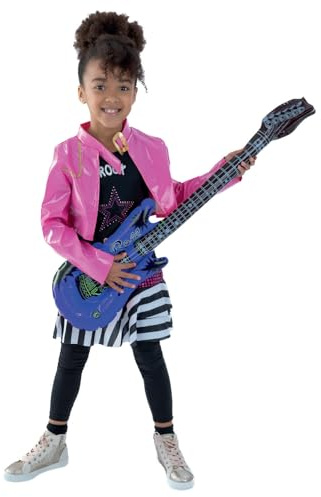 Smiffys Disfraz sofisticado de estrella del rock, Negro, con parte de arriba y cazadora Halloween, Carnaval