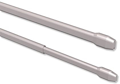 Interdeco Vitragestangen/ausziehbare Scheibenstangen Silber-Grau (2 Stück), 80-140 cm