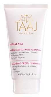 TAAJ | Crème Nettoyante Ubatana - HIMALAYA | Soin nettoyant quotidien Sans Savon | Nettoie, Clarifie, Affine le grain de peau & Ravive le teint | Peau Lisse & Lumineuse | Vegan | 150 ml