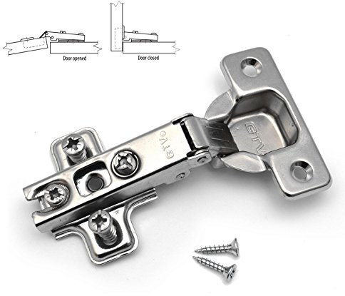 GTV Standard Kitchen Cabinet Door Hinge 35mm x 35mm, Classic Style, Steel, Unfinished, Gray