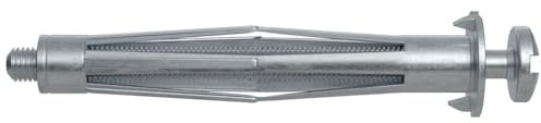 fischer Hohlraum-Metalldübel HM 4 x 45 S, Hohlraum-Metalldübel mit metrischer Schraube zum Befestigen von leichten Wandregalen, Gardinenschienen, uvm. in Plattenbaustoffen, 20 Stück