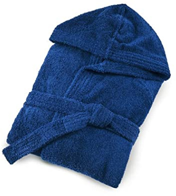Bassetti Time Accappatoio Spugna con Cappuccio Uomo Donna da 360 gr/mq, Blu, M