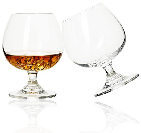 BothEarn Set di 2 Snifter per whisky e cognac, piccoli bicchieri di cristallo per brandy - ottimi per bevande a base di birra e distillati di bourbon.