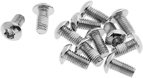 N/W Fahrrad-Bremsscheiben-Schrauben mit rutschfestem Gel, M5 x 10 mm, Stahl-Rotorscheiben-Schrauben, Muttern T25, für Mountainbike, Fahrrad, Zubehör, 12 Stück (Silber)