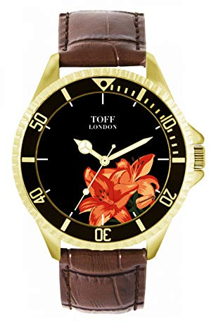 Toff London Montre Fleur de Lys Orange