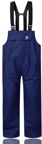 RainRider Rain Pants for Men Women Waterproof Rain Gear Bib Overalls Trousers for Fishing Hunting(Navy,Small)