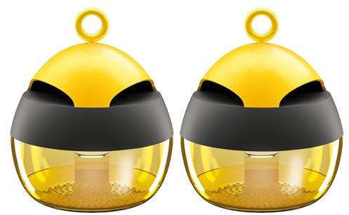 Tescoma Wespenfalle wiederverwendbar aus Kunststoff mit Aufhängebügel ideal für Balkon Terrasse Garten oder Picknick zur natürlichen Abwehr von Wespen ohne Chemie - 2er Set