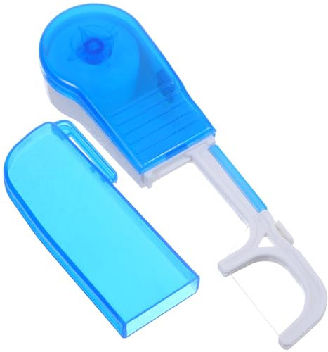 FOMIYES Mango de Hilo Dental Reemplazable Azul Bobina de Dientes Integrada de 30 Metros Soporte de Hilo Dental de Material de Seguridad con Hilo Dental Reutilizable Y Cubierta para El