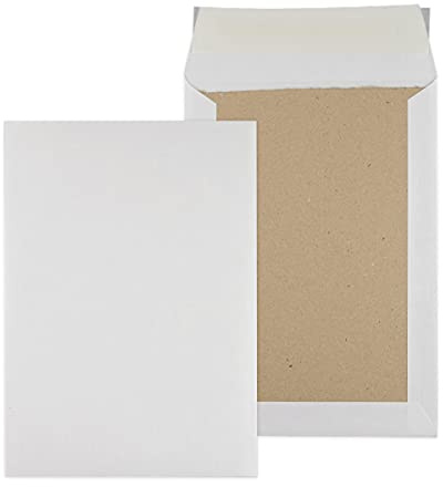 Papprückwandtaschen Versandtaschen B5 C5 | braun oder weiß | diverse Formate (B5 176x250 mm, 25 Stück, weiß - ohne Fenster)