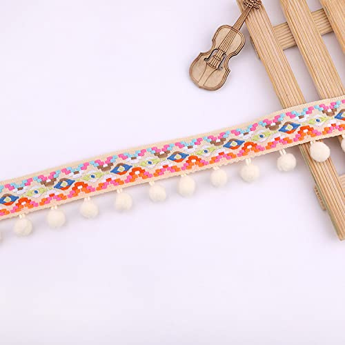 Haobin Pompon-Borte, 5,4 m, Mini-Borte mit Pompons, Pompons, Fransen, Pompons, Fransen, Borte, Borte, Pompons, Basteln, Handwerk, Deko