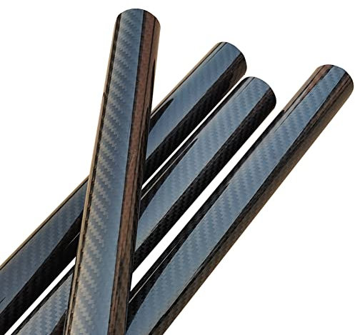 Lot de 2 tubes en fibre de carbone 3K - Longueur : 500 mm - Diamètre extérieur : 8 mm - Diamètre intérieur : 6 mm - Sergé brillant - Pour cadre de drone