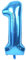 Ballons bleus en aluminium avec chiffre 1 de 101,6 cm, pour décoration de fête, à l'hélium, en mylar