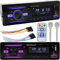 Retoo Autoradio Bluetooth 5.1, Lecture de fichiers MP3, écran 2,4, 6 Couleurs de rétroéclairage, Heure Visible à l'écran, Entrées Micro SD, AUX, USB, 57 x 190 x 75 mm, 2,4GHz, 4 x 50W, Noir