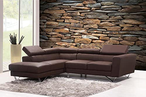 Vlies Fototapete SCHIEFER STEINMAUER 375 x 250 cm (inkl. Kleister) - Vlies Tapete, Wandtapete, Wandbilder - Tapete für Wohnzimmer Schlafzimmer, Büro, Küche - Montagefertig
