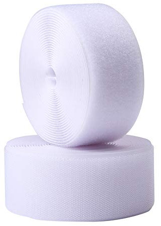 4.5m x 75mm Klettband zum Nähen für Stoff, 75mm Breit Klettverschluss zum Aufnähen, Nylon Klettstreifen für DIY Handwerk Rund um Startseite und Büro, Weiß