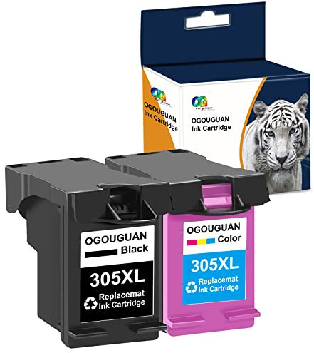 OGOUGUAN Remanufactured Tintenpatrone Ersatz für HP 305XL 305 XL für DeskJet 4120e 2720 2720e 2721e 2710 Envy 6032 6020e 6430e 6432e 6420e 6030 6010 6420 Drucker (1 x Schwarz, 1 x Farbe)