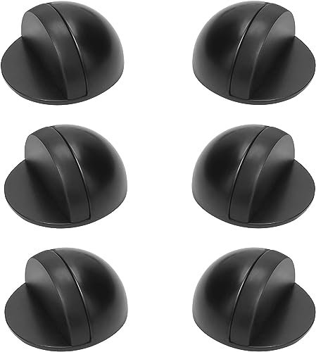 thirei 6 Piezas Topes Puertas Suelo Adhesivos, Tope de Puerta para Suelo, Autoadhesivo Para Proteger la Pared y Muebles, Negro