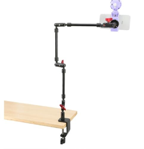 Support de Pince pour Appareil Photo, Bras articulé Réglable de 31 Pouces avec Bras articulé à Filetage de 1/4 Pouces et 3/8 Pouces, Support de Caméra, Rotation à 360 Degrés