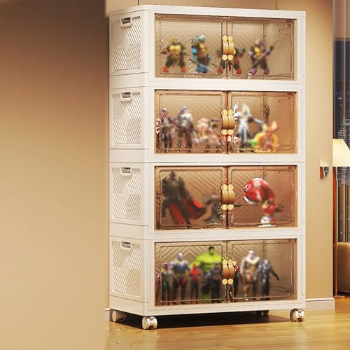 TANZEM Acryl-Vitrine Vitrinen/Curio-Schrank mit Acryl-Doppeltüren Curio-Schrank Glas-Displayregal Sammlerstücke Vitrine Vitrine Curio-Schrank mit Acryl-Do