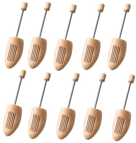 5 Pack Spring Wooden Shoes Tree Adjustable Solid Shoe Tree Shaped Shoe Lasts Wooden Shoe Stretcher Sweat-absorbing Men Women Leather Sneakers Canvas High Heels Sandals UK 10-11.5 (EU 43-46)