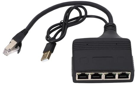 Splitter Gigabit Ethernet, Splitter RJ45 Alimentato Tramite USB 1 in 4 Out 1000Mbps, Hub di Rete Domestico Compatto Anti-interferenza, Splitter Ethernet da Ufficio per Modem