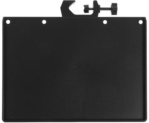 SEWOART Mic Sound Card Tray Metal Shelf Bracket with Phone Clip Accessory Holder for Microphone Stand Compact Design for Live Streaming and Recording