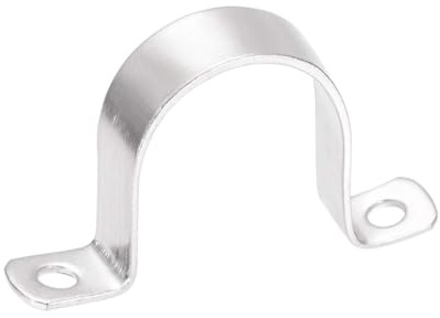 TA-VIGOR 2Pcs Rigid Pipe Straps, 50mm 2 Holes Stainless Steel Tension Tube Clip Clamp, Heavy Duty Conduit Clamps for Pipe Tube Wire Fixing, Laying Plumbing, Electricity, Exhaust