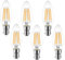 Jiotouhu Lot de 6 ampoules LED B15 Baïonnette à filaments vintage bougie C35, sans scintillement à vis Edison – 4W (équivalent 40 W) 400 lm blanc chaud 2700 K, non variable.