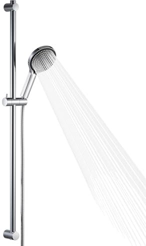 OFFO Duschstange mit Brause, Duschstange 100cm, Duschkopf mit Schlauch 1,6m, Verstellbarem Brausestangenset, Chrom