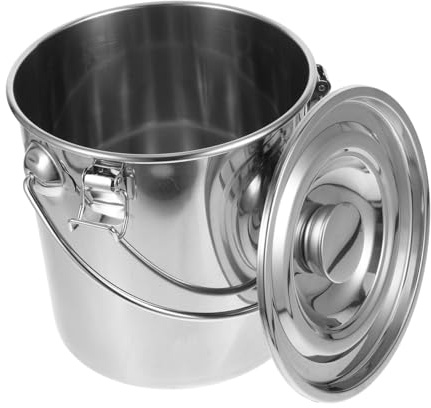 ULTECHNOVO Seau Hermétique Inoxydable 6L avec Couvercle Et Poignée Portable pour Transport Et Stockage D'Huile Alimentaire Et Liquides en Cuisine