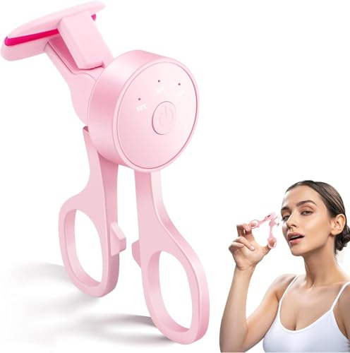 Rizador de pestañas calefactables, pinzas eléctricas para pestañas con 3 modos de temperatura, pinzas para pestañas portátiles, soporte para pestañas de silicona, carga USB, rizos persistentes