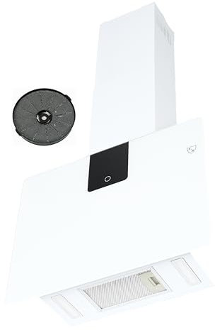 K&H Dunstabzugshaube 60cm Wandhaube [UMLUFT & ABLUFT] - Abzughaube mit Metall Fettfilter - Dunstabzug - Cooker Hood - LED - Bürstenloser Motor - VH-60W - 300 m³/h - Energkieklasse A+ (Weiß)