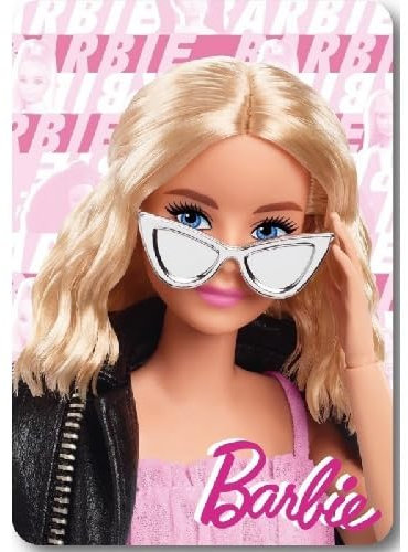 ILS I LOVE SHOPPING Coperta Plaid Morbida e Calda 100x140cm per Bambini Pile con stampa per BARBIE