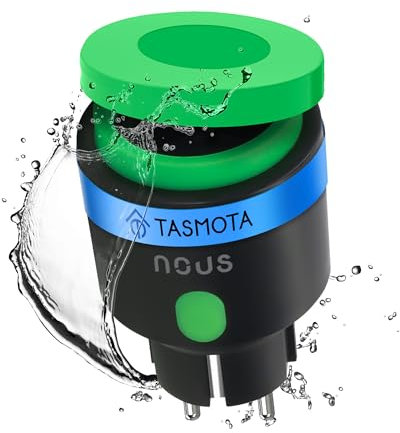 NOUS Tasmota - Enchufe inteligente para exteriores ESP32, IP44, resistente al agua, enchufe de 16 A con consumo de energía, contador de corriente, temporizador, compatible con Alexa, Google Home
