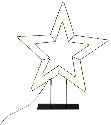 Spetebo LED Stern Silhouette mit Timer und Dimmer - 50 x 30 cm - Metall Schattenbild beleuchtet mit Fernbedienung - Advent Weihnachts Garten Aufsteller