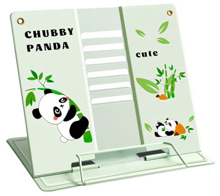 JAONLD Buchständer Schule Kinder Leseständer Kinder,6 Einstellbare Positionen Klappbarer Leseständer aus Metall Book Stand,Leseständer für den Einsatz In Schulen,Küchen und Büros(Grün)