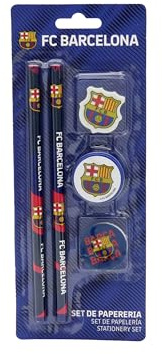 CYPBRANDS FC Barcelona, Schreibwaren-Set, Schulbedarf, Schreiben, Barça, Blau, offizielles Produkt
