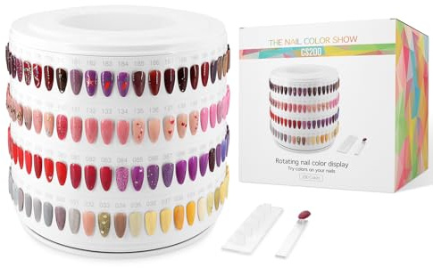 Nail Colour Display Book Tower Rotatable Nail Swatches Book, Professional Nail Art Display Book Gel Nail Polish Chart Show (CS200)