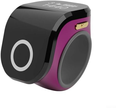Whychstore Smart Ring, Smart Ring Controller, anello intelligente regolabile: impermeabile contatore a 4 cifre per promemoria di preghiera e altro (viola)