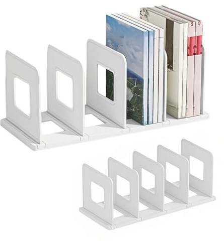 ZHYUAN Schreibtisch-Organizer,DIY Buchablagen,Zeitschriften-Halter,Zeitschriftensammler für Katalog,Stehsammler Archivsammle,DIY Buchablagen mit 4 Fächer,Katalogsammler für Bücher,Buchständer (weiß)