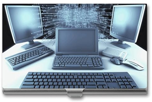 QMNVBDS Visitenkartenetui für Computer und Internet, schlankes Visitenkartenetui für Damen und Herren, Metall, Visitenkartenetui für Tasche, Geldbörse, kleine Visitenkartenetui, Einheitsgröße