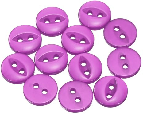 HARFINGTON 12pcs 18L Purple Round Sewing Buttons 11.5mm 15/32 Resin 2-Hole Fish Eye Craft Replacement Button for Craft Decoration Pants Dress Skirt Clothing Fastener Buttons